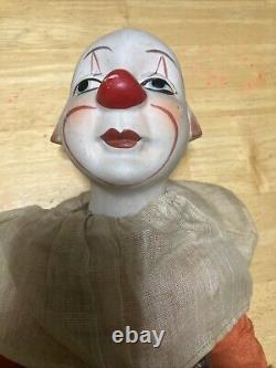 4 Vintage Porcelain Clown Dolls