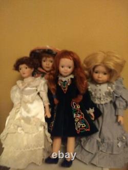 4 Vintage Porcelain Dolls
