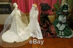 4 Vintage Porcelain Dolls 2 Brides, Southern Bell, Musical My Darlin' Lil 22