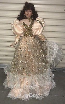 42 Inch Rustie Doll gold dress pink violet eyes vintage hUGE