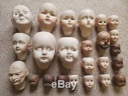 44+ Doll heads Ceramic pour elastin 80s Vintage Parts Paints Supplies clown baby