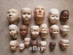 44+ Doll heads Ceramic pour elastin 80s Vintage Parts Paints Supplies clown baby
