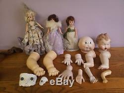 44+ Doll heads Ceramic pour elastin 80s Vintage Parts Paints Supplies clown baby