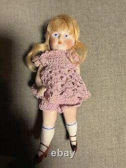 5 1/2 Antique GERMAN Gebruder Knoch All Bisque Doll