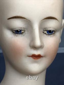 5.75 Antique German Bisque Half 1/2 Doll Goebel Lady 442/5 Bald Wigged #SE