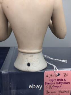 5.75 Antique German Bisque Half 1/2 Doll Goebel Lady 442/5 Bald Wigged #SE