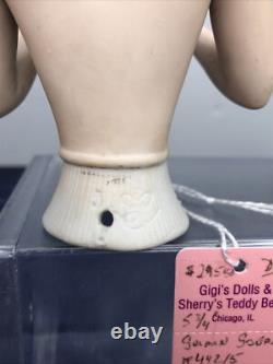 5.75 Antique German Bisque Half 1/2 Doll Goebel Lady 442/5 Bald Wigged #SE
