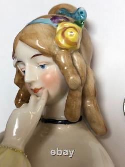 5.75 Antique German Porcelain Half 1/2 Doll Goebel Jenny Lind Beautiful #CC