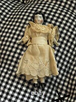 5 Antique German Miniature Dollhouse China Head Doll