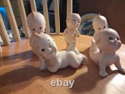 5 Vintage Lefton Kewpie Dolls, Piano, Great Condition, Clean Kw228 Red Gold Tag