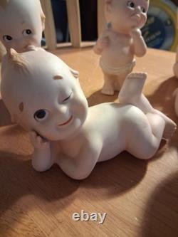 5 Vintage Lefton Kewpie Dolls, Piano, Great Condition, Clean Kw228 Red Gold Tag