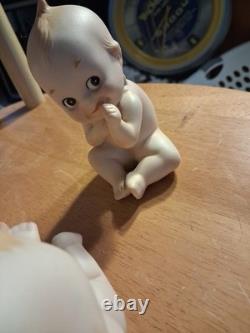 5 Vintage Lefton Kewpie Dolls, Piano, Great Condition, Clean Kw228 Red Gold Tag