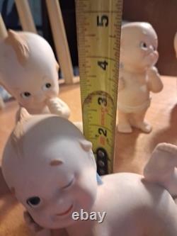 5 Vintage Lefton Kewpie Dolls, Piano, Great Condition, Clean Kw228 Red Gold Tag