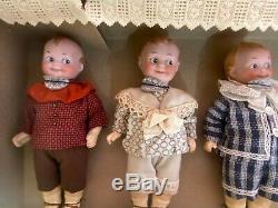 5 antique porcelain head dolls in O. K-AM Googlys-Googlies