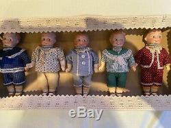 5 antique porcelain head dolls in O. K-AM Googlys-Googlies