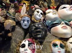 53 in lot vintage clown doll jester porcelain doll and masks
