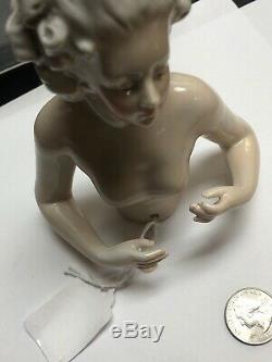 6.25 Antique German Porcelain Half 1/2 Doll Gray Hair Beautiful 7192/4 #SE