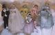 6 Antique Dollhouse Dolls Set Wedding Bridal Party Original China Shoulder Heads