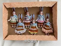 6 antique porcelain dolls