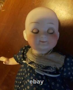 7 Antique German Bisque Head Googly Doll Heubach Mold 9573