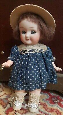 7 Antique German Bisque Head Googly Doll Heubach Mold 9573