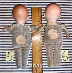 7 TINY German Bisque Head Baby Dolls, Herm Steiner, Armand Marseille, Rechnagel