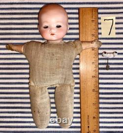 7 TINY German Bisque Head Baby Dolls, Herm Steiner, Armand Marseille, Rechnagel