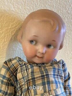 8 Antique German Bisque Head Googly Doll AM 210! Rare Intaglio Eyes