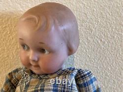 8 Antique German Bisque Head Googly Doll AM 210! Rare Intaglio Eyes