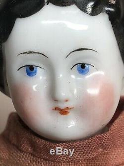 9.5 Antique Porcelain German Made China Head Flat Top Original Orange Boots #SA