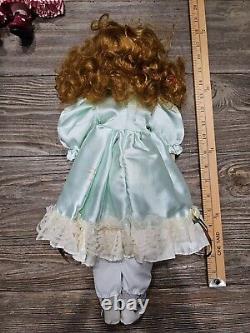 9 Porcelain Girl Dolls 12 To 18 Mixed Style Collection Vintage Lot 1980's 90's