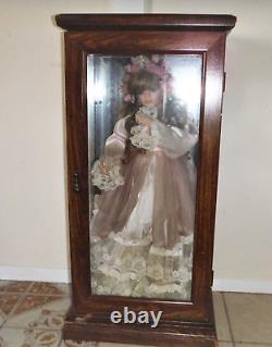 90's, Vintage, Large, 30, Rustie doll, withLighted, wood, glass case, collector' piece
