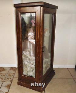 90's, Vintage, Large, 30, Rustie doll, withLighted, wood, glass case, collector' piece