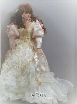 A21 33 RUSTIE LTD Vintage Victorian Porcelain Redhead Doll White Pink Dress GWP
