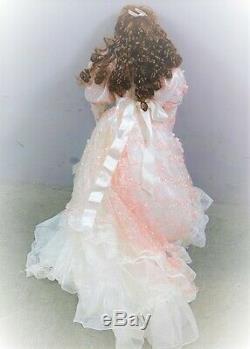 A21 33 RUSTIE LTD Vintage Victorian Porcelain Redhead Doll White Pink Dress GWP