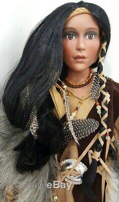 A21 Timeless Collection Native American Indian Princess Porcelain Artist Doll +