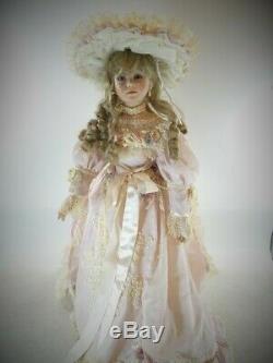 A21 Vintage Thelma Resch Victorian Lady Nancy Porcelain Doll Pink Dress 30 GWP