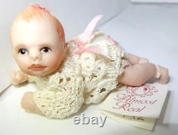 ALMOST REAL Porcelain Doll Bisque 1992 MAREE MASSEY 3 Girl CURLY Miniature VTG