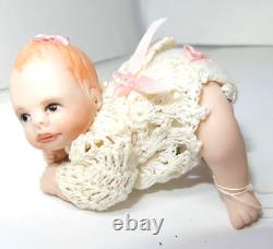 ALMOST REAL Porcelain Doll Bisque 1992 MAREE MASSEY 3 Girl CURLY Miniature VTG