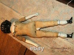 ANTIQUE 1800's Germany CHINA HEAD HANDS LEGS SILK & LACE DRESS 11'' DOLL