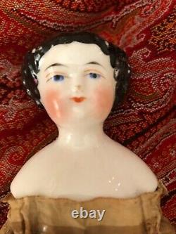 ANTIQUE ALL ORIGINAL FLAT TOP CHINA DOLL 1800s