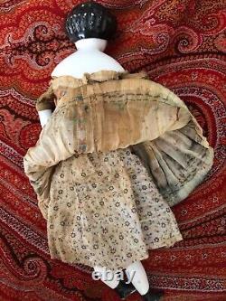 ANTIQUE ALL ORIGINAL FLAT TOP CHINA DOLL 1800s