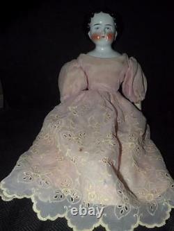 ANTIQUE CHINA HEAD DOLL 20 T GERMAN HEAD MARKED ON INTERIOR With A X #7 BACK