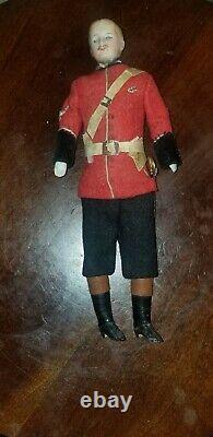 ANTIQUE GERMAN BISQUE SOLDIER DOLLHOUSE DOLL HOUSE DOLL 7 1/2 With PEWTER SWORD