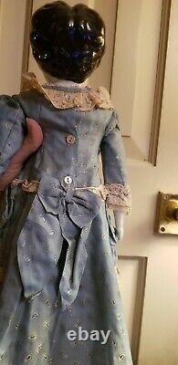 ANTIQUE GERMAN CHINA HEAD DOLL APPROX. 19 gorgeous dress