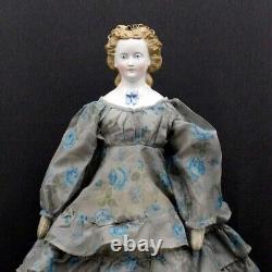 ANTIQUE GERMAN PARIAN DOLL with FANCY HAIRDO & SNOOD by C. F. KLING