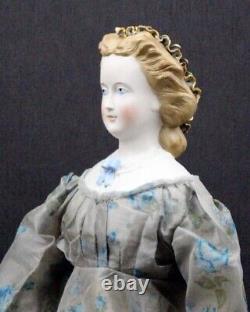 ANTIQUE GERMAN PARIAN DOLL with FANCY HAIRDO & SNOOD by C. F. KLING