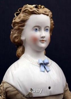 ANTIQUE GERMAN PARIAN DOLL with FANCY HAIRDO & SNOOD by C. F. KLING