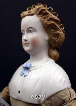 ANTIQUE GERMAN PARIAN DOLL with FANCY HAIRDO & SNOOD by C. F. KLING