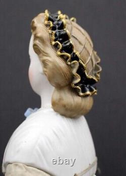 ANTIQUE GERMAN PARIAN DOLL with FANCY HAIRDO & SNOOD by C. F. KLING